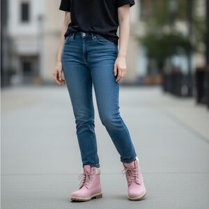 Timberland Pink Lace-Up Ankle Boots for Women